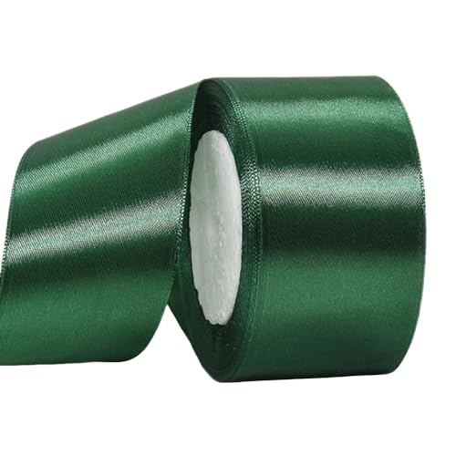 Satinband DunkelGrün 50mm breit Geschenkband Satin,22m Satinband DunkelGrün Dick Schleifenband Dekoband Seidenband Geschenkband Stoffband Geschenkband für Dekoration Handwerkskleid Hochzeit Geburtstag von yayafunfun