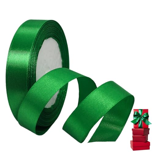 Satinband Grün 20mm Breit Geschenkband Satin,22m Satinbänder Grün Dick Schleifenband Dekoband Seidenband Geschenkverpackung Stoffband Geschenkbänder für Dekorieren Basteln Kleid Hochzeit Geburtstag von yayafunfun