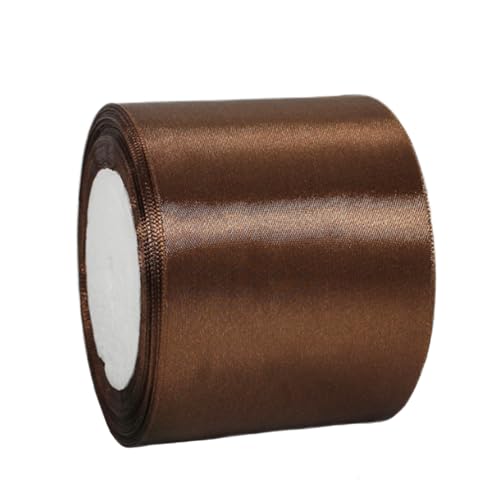 Satinband Kaffee 100mm Breit Geschenkband Satin,22m Satinbänder Kaffee Dick Schleifenband Dekoband Seidenband Geschenkverpackung Stoffband Geschenkbänder für Dekorieren Basteln Kleid Hochzeit von yayafunfun