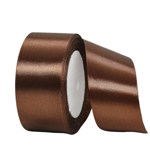 Satinband Kaffee 40mm Breit Geschenkband Satin,22m Satinbänder Kaffee Dick Schleifenband Dekoband Seidenband Geschenkverpackung Stoffband Geschenkbänder für Dekorieren Basteln Kleid Hochzeit von yayafunfun