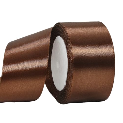 Satinband Kaffee 50mm Breit Geschenkband Satin,22m Satinbänder Kaffee Dick Schleifenband Dekoband Seidenband Geschenkverpackung Stoffband Geschenkbänder für Dekorieren Basteln Kleid Hochzeit von yayafunfun