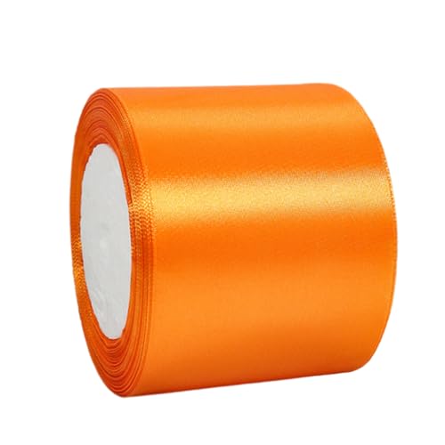 Satinband Orange 100mm Breit Geschenkband Satin,22m Satinbänder Orange Dick Schleifenband Dekoband Seidenband Geschenkverpackung Stoffband Geschenkbänder für Dekorieren Basteln Kleid Hochzeit von yayafunfun