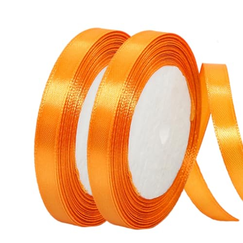 Satinband Orange 10mm Breit Geschenkband Satin,44m Satinbänder Orange Dick Schleifenband Dekoband Seidenband Geschenkverpackung Stoffband Geschenkbänder für Dekorieren Basteln Kleid Hochzeit von yayafunfun