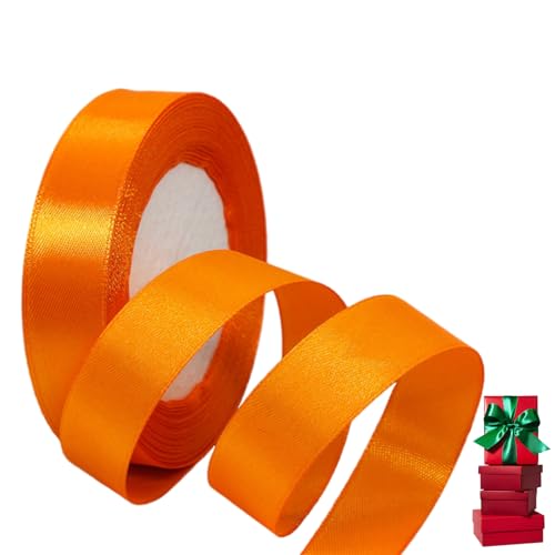 Satinband Orange 20mm Breit Geschenkband Satin,22m Satinbänder Orange Dick Schleifenband Dekoband Seidenband Geschenkverpackung Stoffband Geschenkbänder für Dekorieren Basteln Kleid Hochzeit von yayafunfun