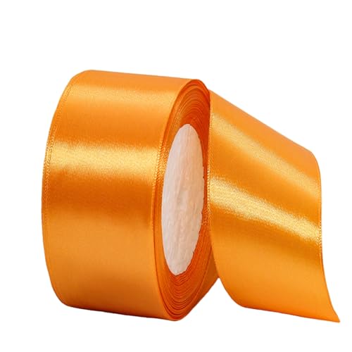 Satinband Orange 40mm Breit Geschenkband Satin,22m Satinbänder Orange Dick Schleifenband Dekoband Seidenband Geschenkverpackung Stoffband Geschenkbänder für Dekorieren Basteln Kleid Hochzeit von yayafunfun