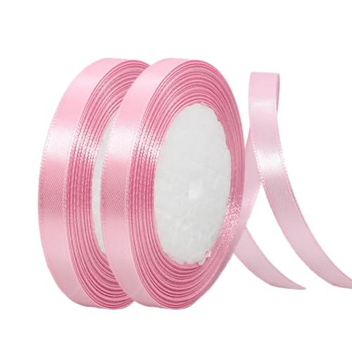 Satinband Rosa 10mm Breit Geschenkband Satin,44m Satinbänder Rosa Dick Schleifenband Dekoband Seidenband Geschenkverpackung Stoffband Geschenkbänder für Dekorieren Basteln Kleid Hochzeit Geburtstag von yayafunfun