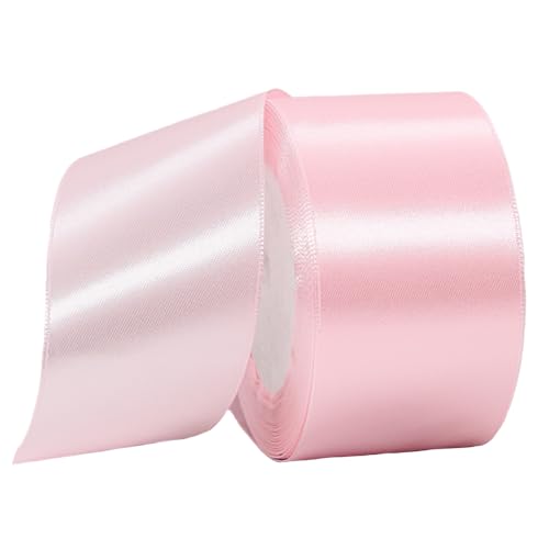 Satinband Rosa 50mm Breit Geschenkband Satin,22m Satinbänder Rosa Dick Schleifenband Dekoband Seidenband Geschenkverpackung Stoffband Geschenkbänder für Dekorieren Basteln Kleid Hochzeit Geburtstag von yayafunfun