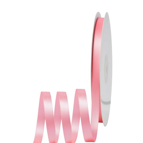 Satinband Rosa 6mm Breit Geschenkband Satin,91m Satinbänder Rosa Dick Schleifenband Dekoband Seidenband Geschenkverpackung Stoffband Geschenkbänder für Dekorieren Basteln Kleid Hochzeit Geburtstag von yayafunfun