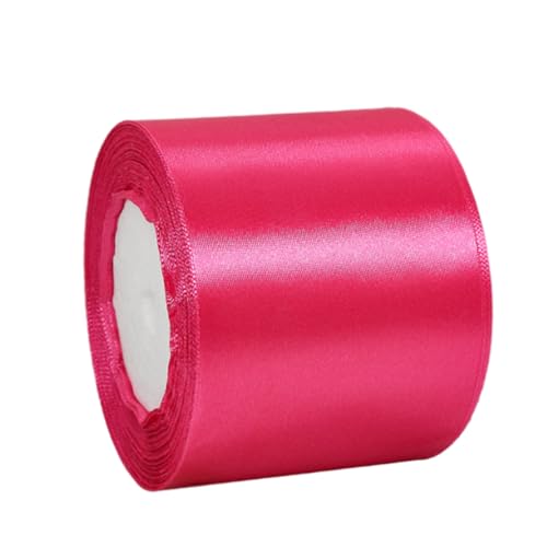 Satinband Rose-Rot 100mm Breit Geschenkband Satin,22m Satinbänder Rose-Rot Dick Schleifenband Dekoband Seidenband Geschenkverpackung Stoffband Geschenkbänder für Dekorieren Basteln Kleid Hochzeit von yayafunfun