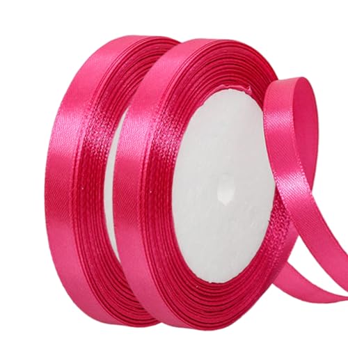 Satinband Rose-Rot 10mm Breit Geschenkband Satin,44m Satinbänder Rose-Rot Dick Schleifenband Dekoband Seidenband Geschenkverpackung Stoffband Geschenkbänder für Dekorieren Basteln Kleid Hochzeit von yayafunfun