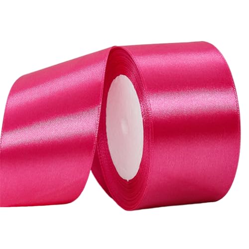 Satinband Rose-Rot 50mm Breit Geschenkband Satin,22m Satinbänder Rose-Rot Dick Schleifenband Dekoband Seidenband Geschenkverpackung Stoffband Geschenkbänder für Dekorieren Basteln Kleid Hochzeit von yayafunfun