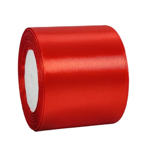 Satinband Rot 100mm Breit Geschenkband Satin,22m Satinband Rot Fein Schleifenband Dekoband Seidenband Geschenkband Stoffband Geschenkband für Dekoration Handwerkskleid Hochzeit Geburtstag von yayafunfun