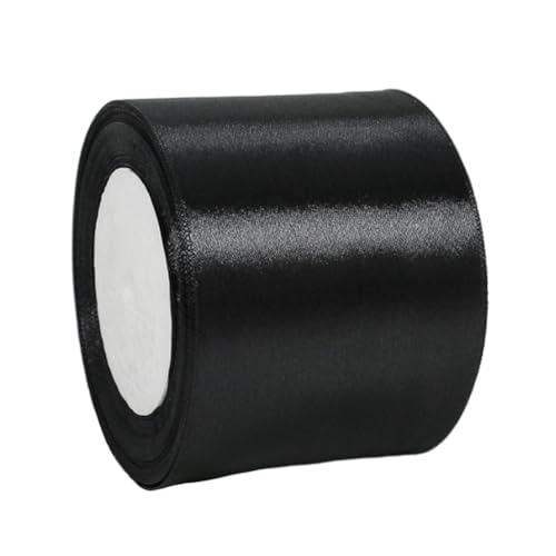 Satinband Schwarz 100mm Breit Geschenkband Satin,22m Satinbänder Schwarz Dick Schleifenband Dekoband Seidenband Geschenkverpackung Stoffband Geschenkbänder für Dekorieren Basteln Kleid Hochzeit von yayafunfun