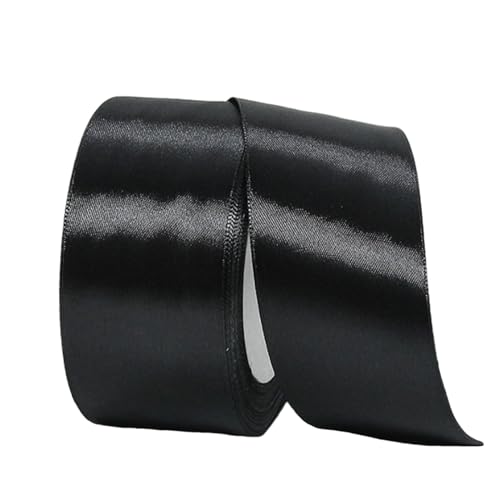 Satinband Schwarz 40mm Breit Geschenkband Satin,22m Satinbänder Schwarz Dick Schleifenband Dekoband Seidenband Geschenkverpackung Stoffband Geschenkbänder für Dekorieren Basteln Kleid Hochzeit von yayafunfun