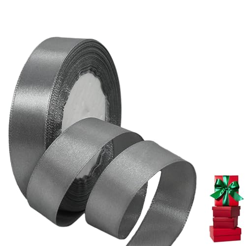 Satinband Silbrig 20mm Breit Geschenkband Satin,22m Satinbänder Silbrig Dick Schleifenband Dekoband Seidenband Geschenkverpackung Stoffband Geschenkbänder für Dekorieren Basteln Kleid Hochzeit von yayafunfun