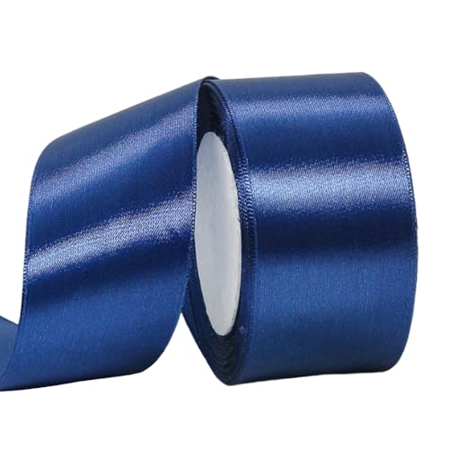 Satinband Tiefblau 50mm Breit Geschenkband Satin,22m Satinbänder Tiefblau Dick Schleifenband Dekoband Seidenband Geschenkverpackung Stoffband Geschenkbänder für Dekorieren Basteln Kleid Hochzeit von yayafunfun