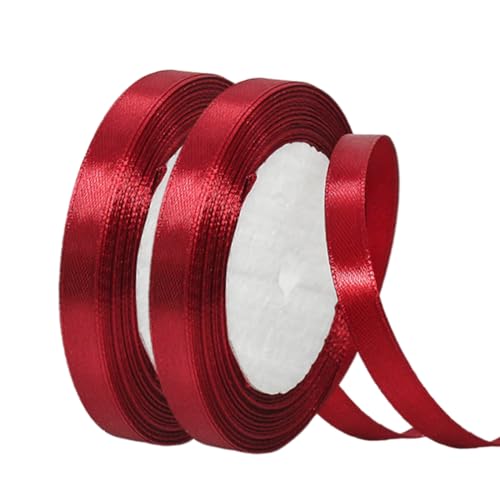 Satinband Weinrot 10mm Breit Geschenkband Satin,44m Satinbänder Weinrot Dick Schleifenband Dekoband Seidenband Geschenkverpackung Stoffband Geschenkbänder für Dekorieren Basteln Kleid Hochzeit von yayafunfun