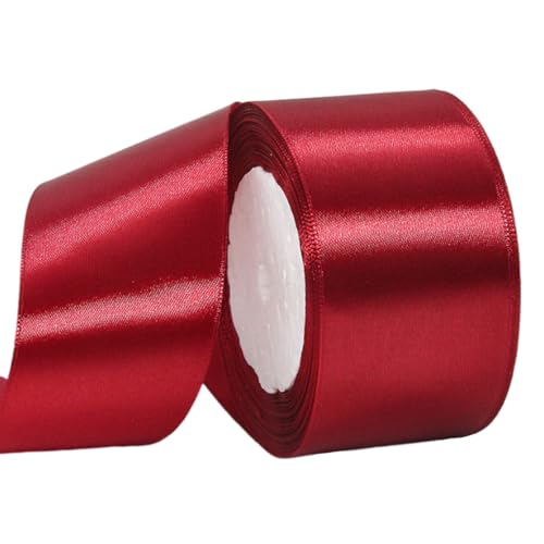 Satinband Weinrot 50mm Breit Geschenkband Satin,22m Satinbänder Weinrot Dick Schleifenband Dekoband Seidenband Geschenkverpackung Stoffband Geschenkbänder für Dekorieren Basteln Kleid Hochzeit von yayafunfun