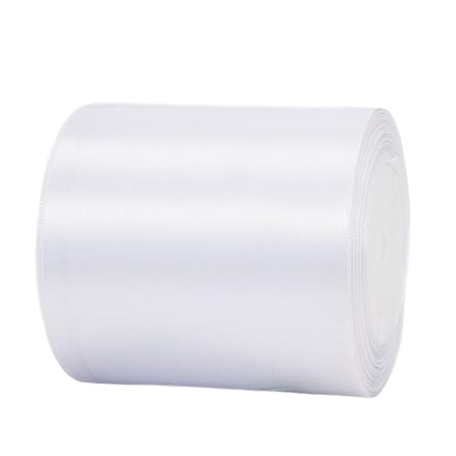 Satinband Weiß 100mm Breit Geschenkband Satin,22m Satinbänder Weiß Dick Schleifenband Dekoband Seidenband Geschenkverpackung Stoffband Geschenkbänder für Dekorieren Basteln Kleid Hochzeit Geburtstag von yayafunfun