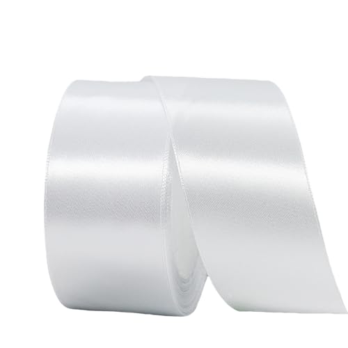 Satinband Weiß 40mm Breit Geschenkband Satin,22m Satinbänder Weiß Dick Schleifenband Dekoband Seidenband Geschenkverpackung Stoffband Geschenkbänder für Dekorieren Basteln Kleid Hochzeit Geburtstag von yayafunfun