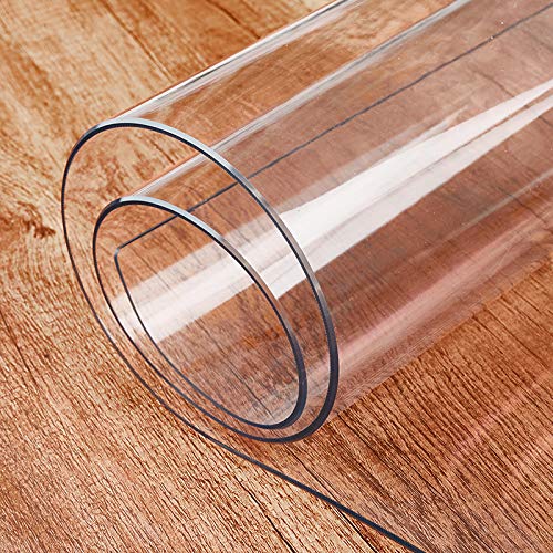 ybaymy Transparente PVC-Tischdecke, 2 mm dick, abwischbar, Tischschutz, Esstischabdeckung, wasserdicht, transparent, für Esszimmer, Küche, Couchtisch, 100 x 200 cm von ybaymy