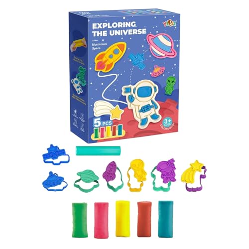 Lufttrocknende Modelliermasse – lustiges playdo-Ton-Set, kreative farbige Ton-Projekte | Plastilin-Spielzeug, Weltraum-Planet, Weltkarte, Dinosaurier-Stein, kleine Box, ideal für Kindergeburtstage un von ycezw