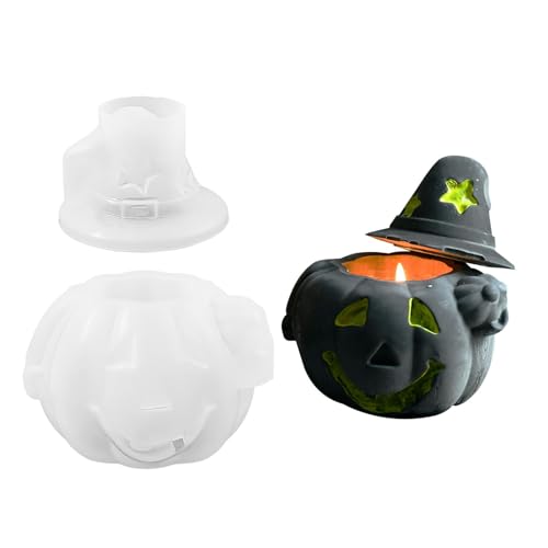 ycezw 3D-Silikonform, Halloween-Kerzenform,Kerzenbecher Silikonform - Kerzenform, Heimdekoration, Silikonformen für Epoxidharz, Gießen, Lagerung, Ornamente, Silikonform für Heimdekorationen von ycezw