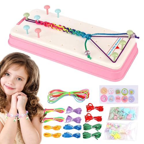 ycezw Flecht-Set für Kinder, Bastelset für Kinder, komplettes Set zur Herstellung von Armbändern, Armbändern, Bastelsets zur Schmuckherstellung, buntes Schmuckarmbänder-Set von ycezw