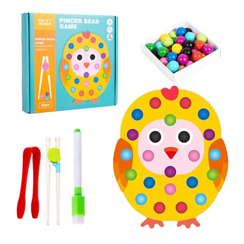 ycezw Perlenbrettspiel, Perlenset mit Clip, passende Spielperlen, Clip Bead Toys, Vorschulaktivitäten, pädagogisches Brettspiel für und Mädchen von ycezw