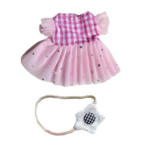 ycezw Puppenkleidung aus Plüsch, 20 cm, Kleidung für Puppen, bunte Outfits für Kinderpuppen mit 17,8 cm (7 Zoll), Simulationsspiel, weiches Plüschkleid, Zubehör von ycezw