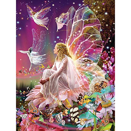 ycyingcheng DIY 5D Diamond Painting Kits, Schmetterling Fairy Königin Flower Elf Strass Malen nach Zahlen, Kreuzstich Stickerei Diamond Art Mosaikherstellung Bastelsets Home Wall Decor, 30 x 40 cm von ycyingcheng