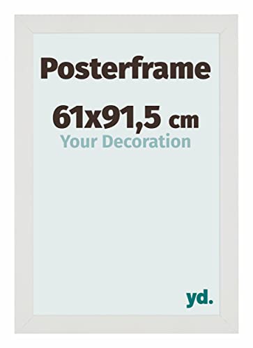 yd. Your Decoration - Bilderrahmen 61x91,5 cm - Weiß Matt - Posterrahmen aus Holz mit Acrylglas - Antireflex - 61x91,5 Rahmen - Parma von yd.