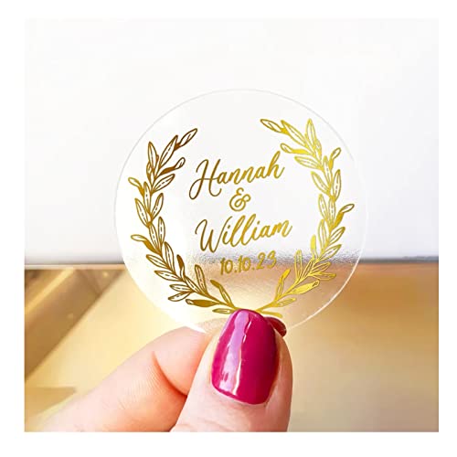 Hochzeitsaufkleber Sticker Personalisiert,Personalisiert Hochzeit Aufkleber, Mit Namen Und Datum Sticker Für Hochzeit Gastgeschenk Taufe Kommunion Geburtstag Feste (A,2.5CM) von ygm