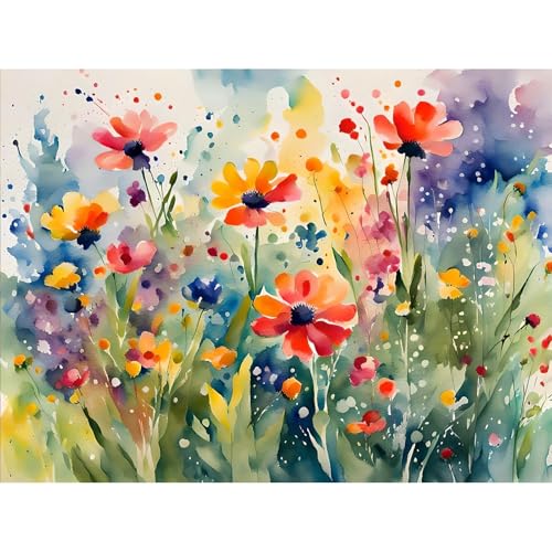 Blume Malen Nach Zahlen Erwachsene-Aquarell Blume Malen Nach Zahlen für Erwachsene,Anlage Acrylfarbe Malen Nach Zahlen Erwachsene Set zur Geschenk und Heimdekoration (30x40cm) von yiwushichaoermaoyiyouxiangongsi