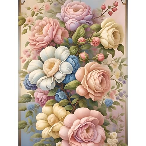 Blumen Diamond Painting Erwachsene-Blumen Diamant Painting Bilder,Blumen 5d Diamond Painting Set Erwachsene Arts Craft für Home Wand Decor 30x40cm von yiwushichaoermaoyiyouxiangongsi