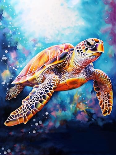 Malen nach Zahlen Erwachsene Schildkröte-Malen nach Zahlen für Erwachsene Tiere,Schildkröte Paint by Numbers Adult Perfect for Casual Wall Decoration (30 x 40 cm) von yiwushichaoermaoyiyouxiangongsi