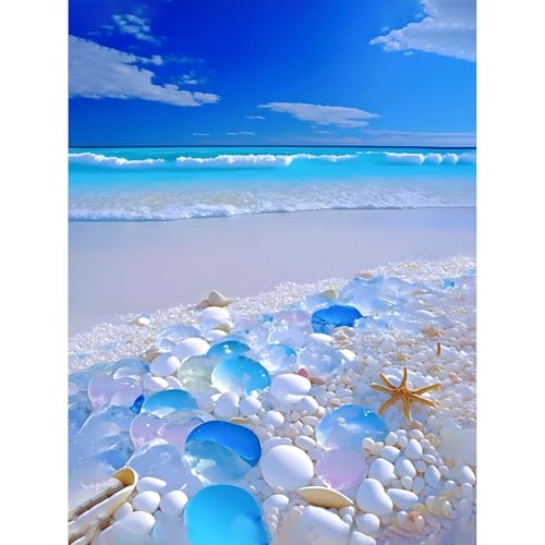 Meer Diamond Painting Erwachsene-Strand Diamant Painting Bilder,Landschaft 5d Diamond Painting Set Erwachsene Arts Craft für Home Wand Decor 30x40cm von yiwushichaoermaoyiyouxiangongsi