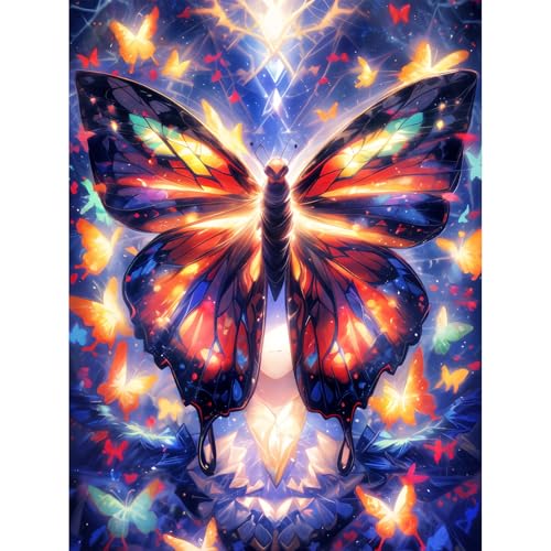 Gemartmall Schmetterling Diamond Painting Erwachsene-Schmetterling Diamant Painting Bilder,Schmetterling 5d Diamond Painting Set Erwachsene Arts Craft für Home Wand Decor 30x40cm von Gemartmall