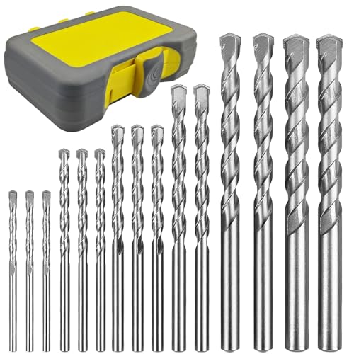 15 Stücke Steinbohrer Set, Bestehend aus 60 mm 75 mm 85 mm 100 mm 120 mm Durchmesser Steinbohrer, Bohrer Set, Robust und Langlebig, zum Bohren von Löchern in Stein und Mauerwerk (Gelb) von yoivkgo