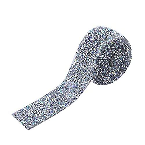 yomoe Diamantkette zum Selbermachen, mit selbstklebender Rückseite, Netzstoff, Strassband, Hochzeitskleid, Gürtel, 1 Größe, 3 cm breit (AB) von yomoe