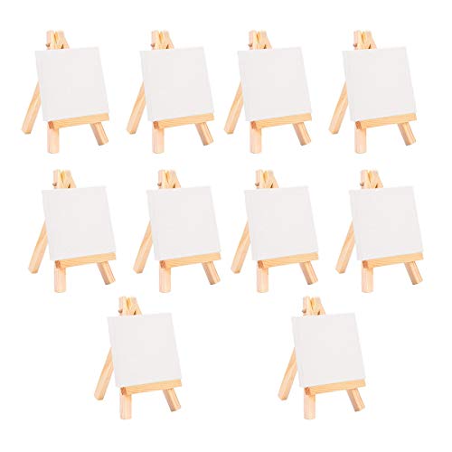 yomoe Mini-Staffelei für Künstler, 7,6 x 7,6 cm, Mini-Leinwand-Set, Malerei, DIY, Zeichnen, kleine Tischstaffelei für die Schule, 12 Stück von yomoe