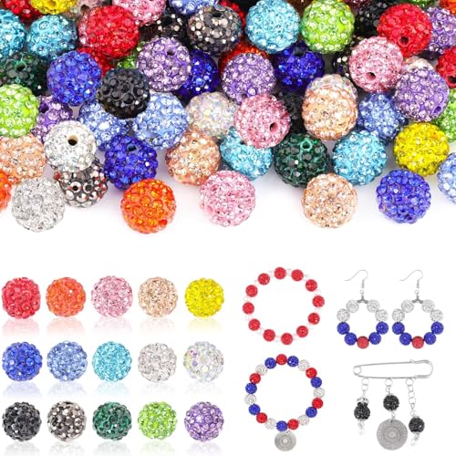 yoofun 150Pcs 10mm Strass Perlen für Armbänder, Perlenset Charm Kit für DIY Bracelet Making, Feiertage, Partys, Weihnachten von yoofun