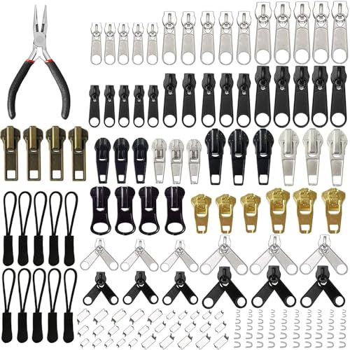 yotutun reißverschluss reparatur set, 170 Stück reißverschluss reparatur zipper, reisverschluss-fix-kit, reisverschlußzipper set, für Reparatur, Jeans, Mäntel, Jacke, Reißverschluss von yotutun