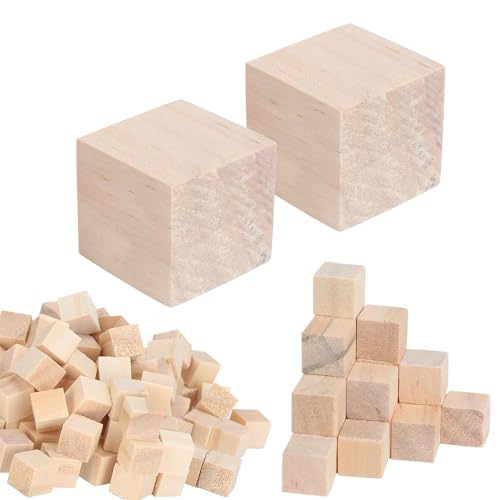 yotutun holzwürfel, 400 Pcs holzwürfel blanko Holzblöcke 1cm Kleine Holzwürfel Blanko Würfel Bastel Holzrohlinge für Bemalen, Holz Deko, Puzzles, Zahlen, DIY Handwerk von yotutun