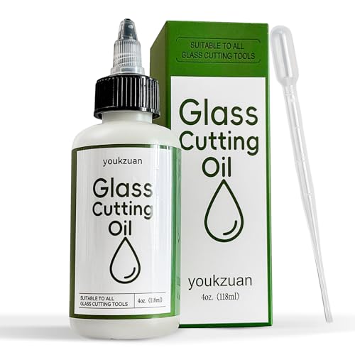 youkzuan Glasschneideöl, 118 ml, geeignet für alle Glasschneidewerkzeuge, Glasschneideröl für Buntglas, Glasflaschen, Fliesenschneider, Mosaik und Spiegel von youkzuan