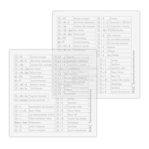 2er Set Tastenkürzel Aufkleber 8 x 8 cm I passsend für Mac Transparent I dv1364 von younikat