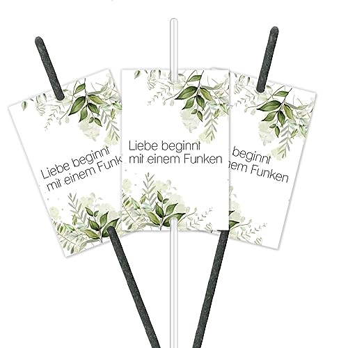 50 Etiketten für Wunderkerzen I Liebe beginnt mit einem Funken I Blumen-Arrangement Motiv I Gastgeschenk I für den besonderen Tag I Stilvoll I Hochzeit I dv_1101 von younikat