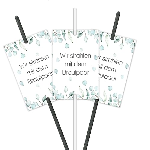 50 Etiketten für Wunderkerzen I wir strahlen mit dem Brautpaar I Eukalyptus Design I Gastgeschenk I für den besonderen Tag I Stilvoll I Hochzeit I dv_1097 von younikat