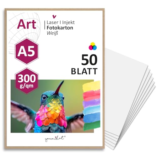 50er Set blanko Bastelkarton DIN A5 - DIY I Zum Selbstgestalten Basteln Malen Beschreiben I Scrapbook-ing, XL Postkarte, Einladungskarte falten I dv367 von younikat