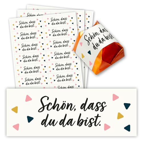 60 Aufkleber Schön, dass du da bist - Gastgeschenk Sticker passend für Küsschen I dv1356 von younikat